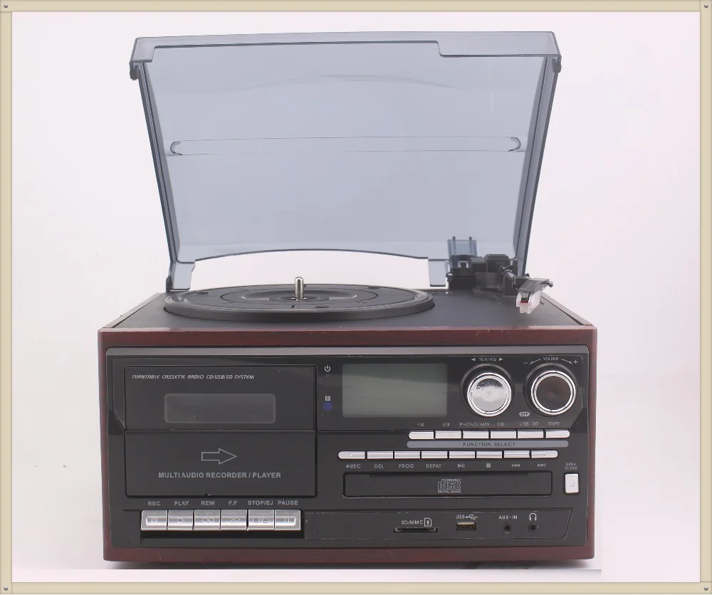 lp usb turntable cd record cassette radio player with diamond stylus