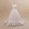 V neck lace backless beaded wedding dress bridal gown