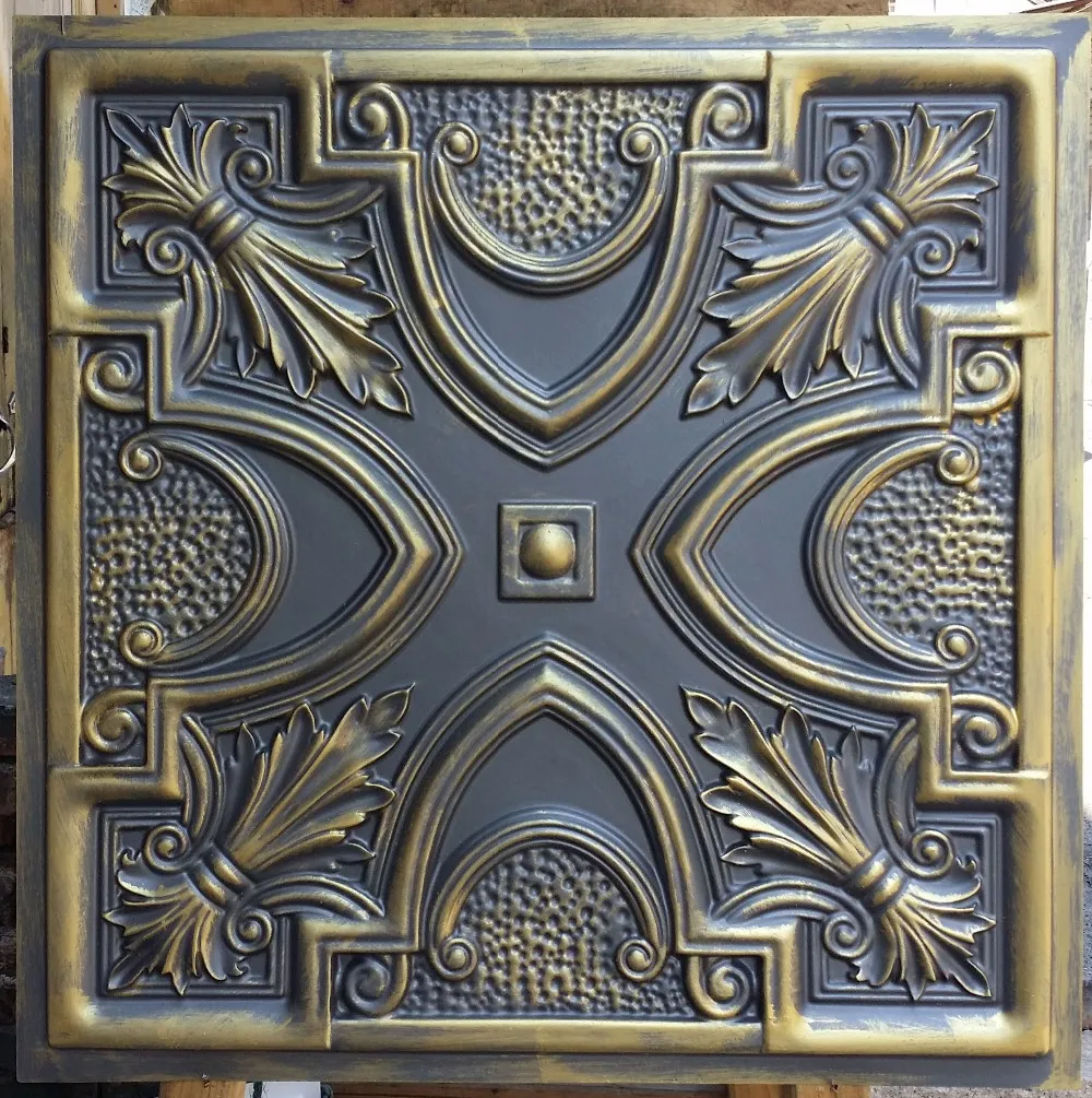 Pl11 Faux Tin Finishes Art Style 3d Pressed Tin Ceiling Tiles Store