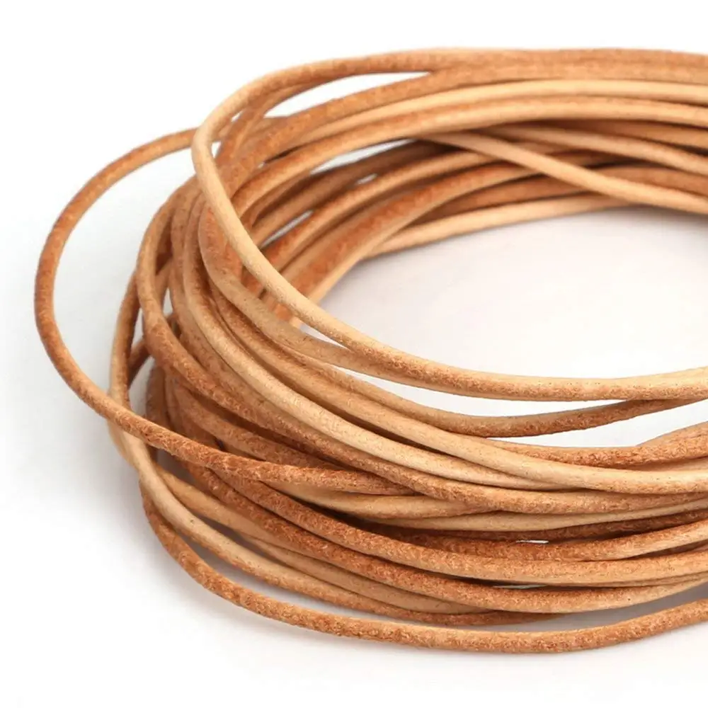Blue 2mm Genuine Round Leather Cord Strips for Bracelets Beading Necklaces 10 Yards // 9.1 Meters and Other Jewelry Making
