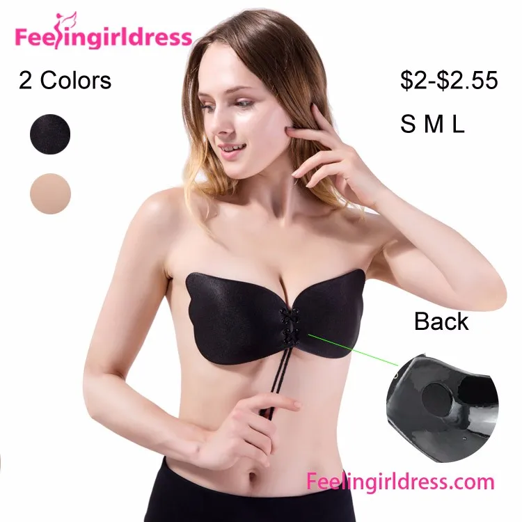 Adhesive Strapless Bra 2 Pairs Invisible Push Up Sticky Bra Backless  Silicone Bras Washable for Large Breast