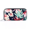 China Yiwu wholesale fabric with big flower zip puller 100% nylon coin and card purse