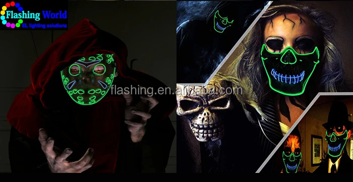 Hot Selling EL Music activated Mask,Neon Mask,neon wire Mask