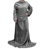 Wearable Blanket with Sleeves and Pocket, Comfy Soft Fleece Mink Micro Plush Wrap Throws Blanket Robe for Women and Men