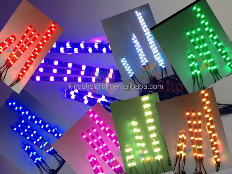 10pcs rgb motorcycle led strip light kit neon underglow strip with wireless remote controller