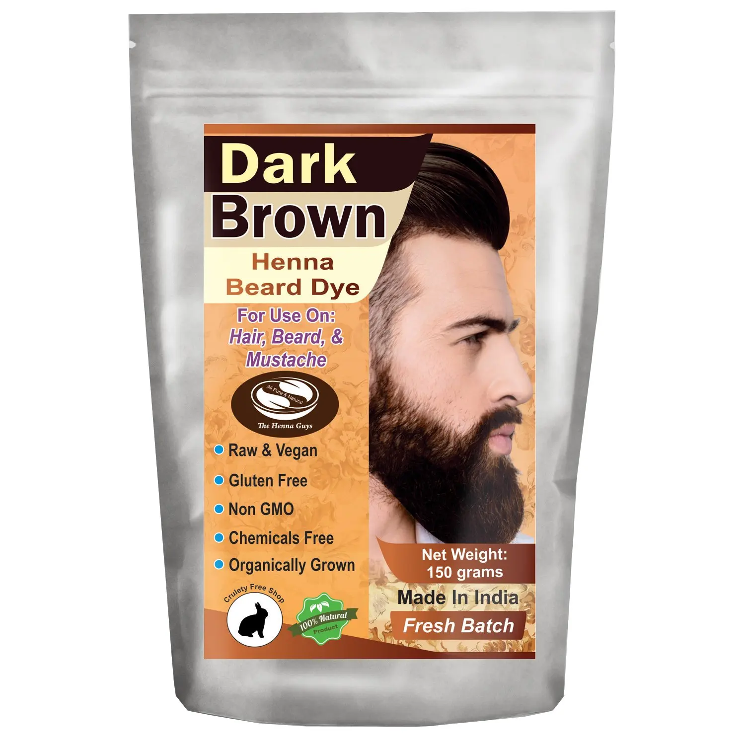 Buy 1 Pack Of Medium Brown Henna Beard Dye For Men 100 Natural And Chemical Free Dye For Hair