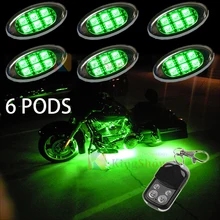 6 шт. Pod премьер зеленый цвет мотоцикл Underglow неоновый светодиодный акцент свет комплект