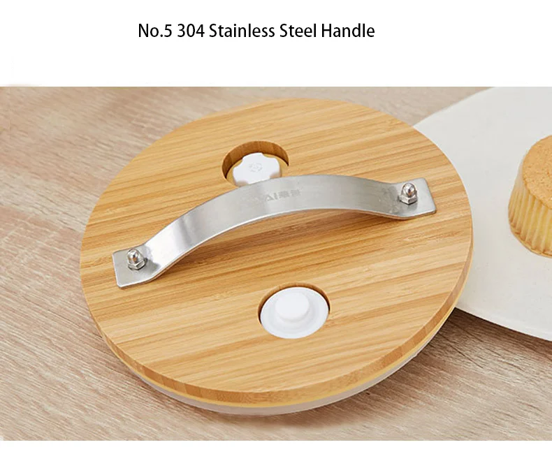 High Quality Borosilicate Glass Jar With Bamboo Lid 304 Stainless Steel Handle