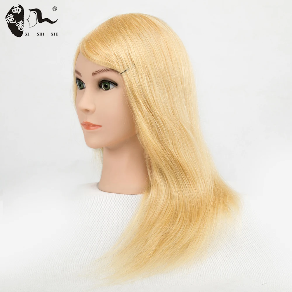 Beautiful Natural Color Human Hair Mannequin Training Head