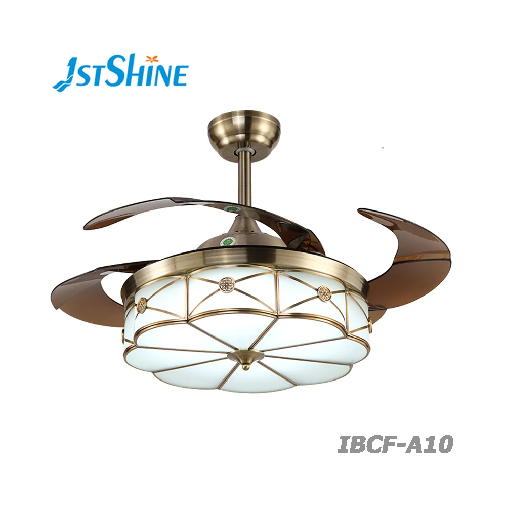 Europe Style 60inch Solid Wood Decorative Dc Ceiling Fan With Led Light
