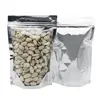 Trade assurance Aluminium Foil Zip Lock Bag Silver Metallic Aluminum Front Clear Bag Foil zip lock bag