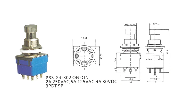 3pdt кнопка схема