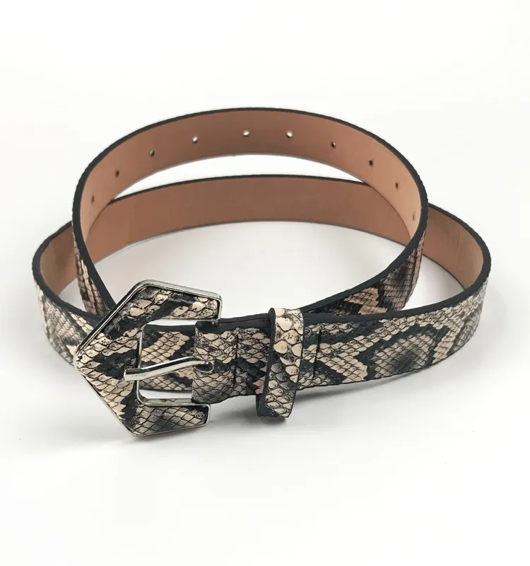 New Style Designer Classical Snake Skin Print Pu Leather Belts For ...