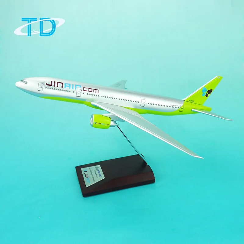 JIN AIR B777-200 Model Aircraft - 1:200 Scale, ABS Plastic Display