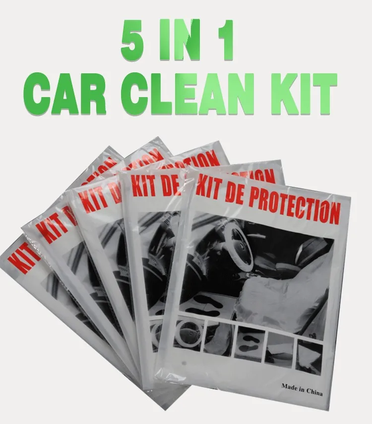 5 In 1 Disposable Plastic Car Seat Covers Disposable Steering Wheel