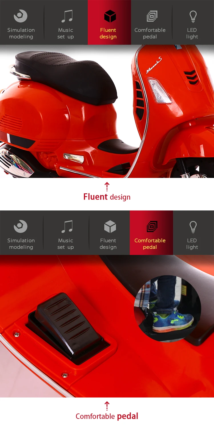 fashion design ride on motorcycle 36v with music and light