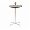 Fixed Height Moderate Size Natural Color Brushed Stainless Steel Bar Table For Sale