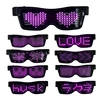 USB Rechargeable Customized Message Led Party Glasses, New Year Party Message Display Glasses, Music Festival Glasses