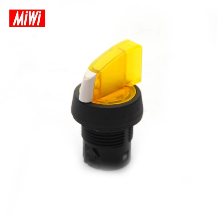 MiWi Good Price 220V 10A IP66 Yellow Push Button Switch with led light