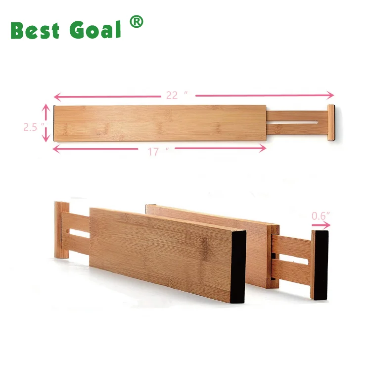 Wood Bamboo Drawer Dividers Adjustable Spring Organizer Buy Wood