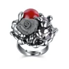 Mytys Saudi Arabia Gun Black Ring Price Fashion Jewelry Pearl Ring Designs for Women Flower R1825