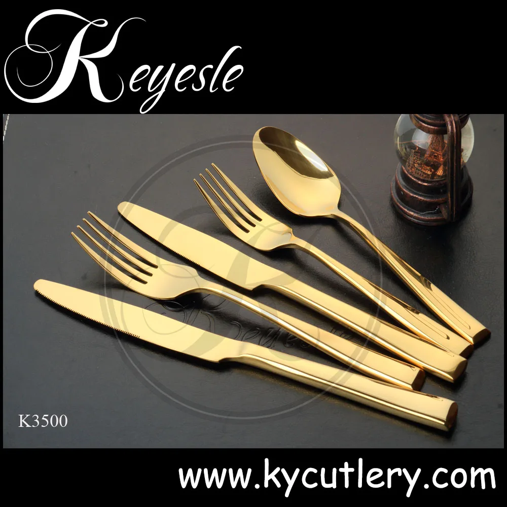 Gold Plated Flatware Sets,Bulk Gold Cutlery,Gold Plated Wedding Cutlery Set - Buy Gold Plated ...