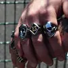 XULIN Stainless steel Biker 13 Ring Mens Motorcycle Biker Party Polishing Men Cool Silver Rings