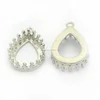 Fashion Teardrop Setting base Pendants in Silver Color Jewelry Accessoires for Jewelry DIY