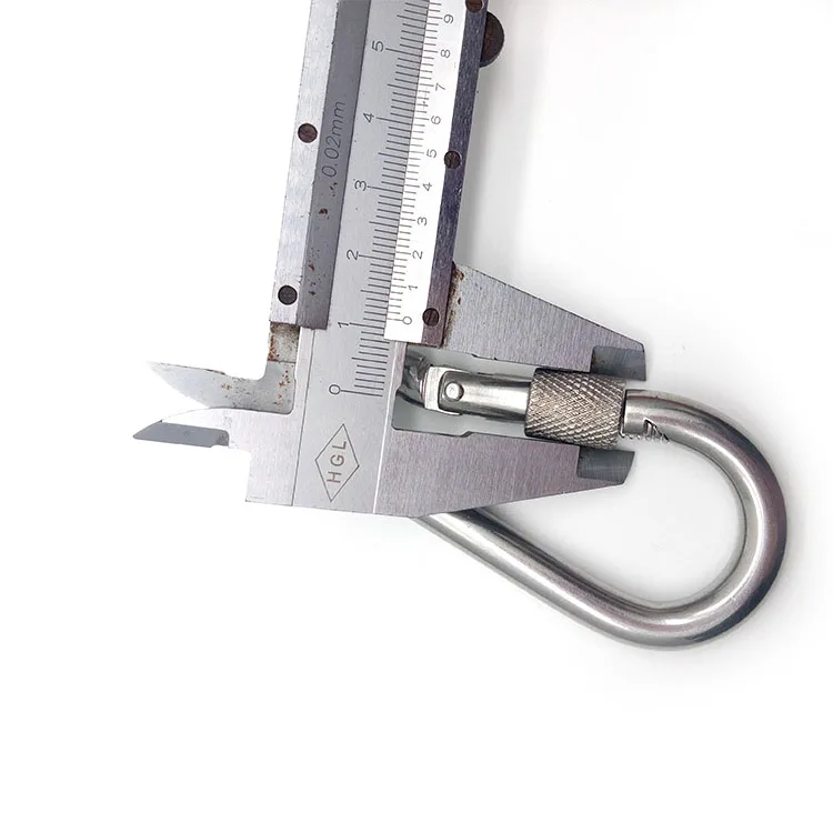 Stainless Steel Snap Hook with Screw Lock Heavy Duty Spring Buckle for Rock Climbing,Outdoor