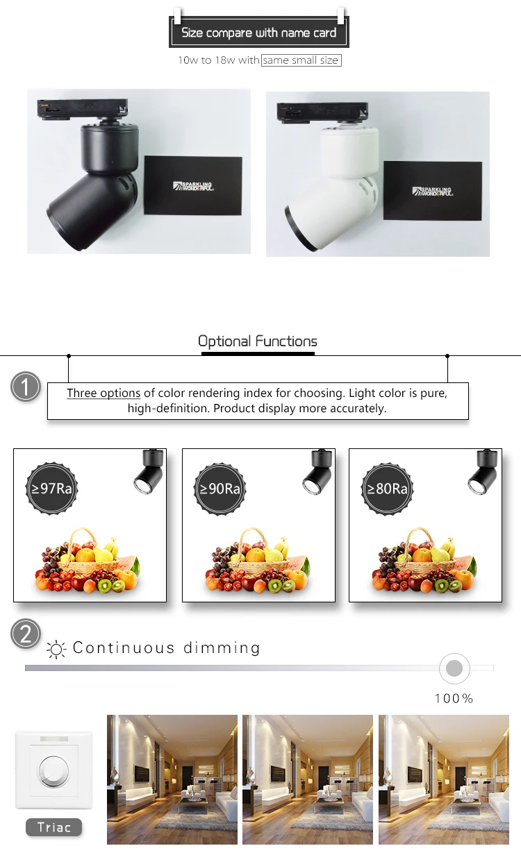 10w dimmable design bedroom ceiling led track spot light for home