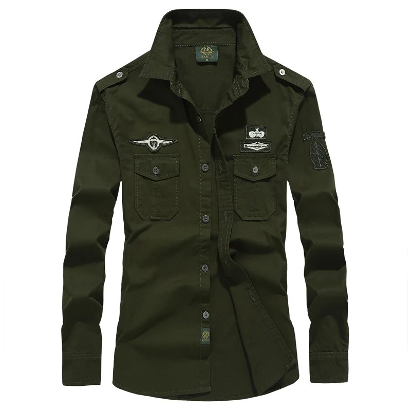 camisa tipo militar hombre