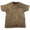 Brown Short Sleeve T-shirt Personalized Blank Distressed T Shirts Label Plain Mineral Wash Tie-dyed Tee Shirts