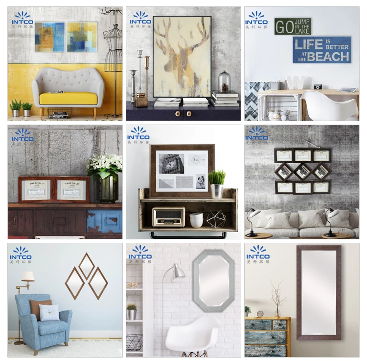 Intco New Arrival Home Decoration Wall Framed Hand Painting With White