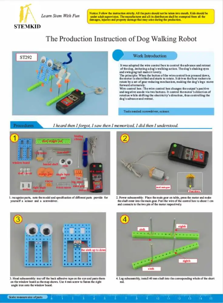 For Kids Diy Dog Walking Robot Stem Building Educational Robot Kit