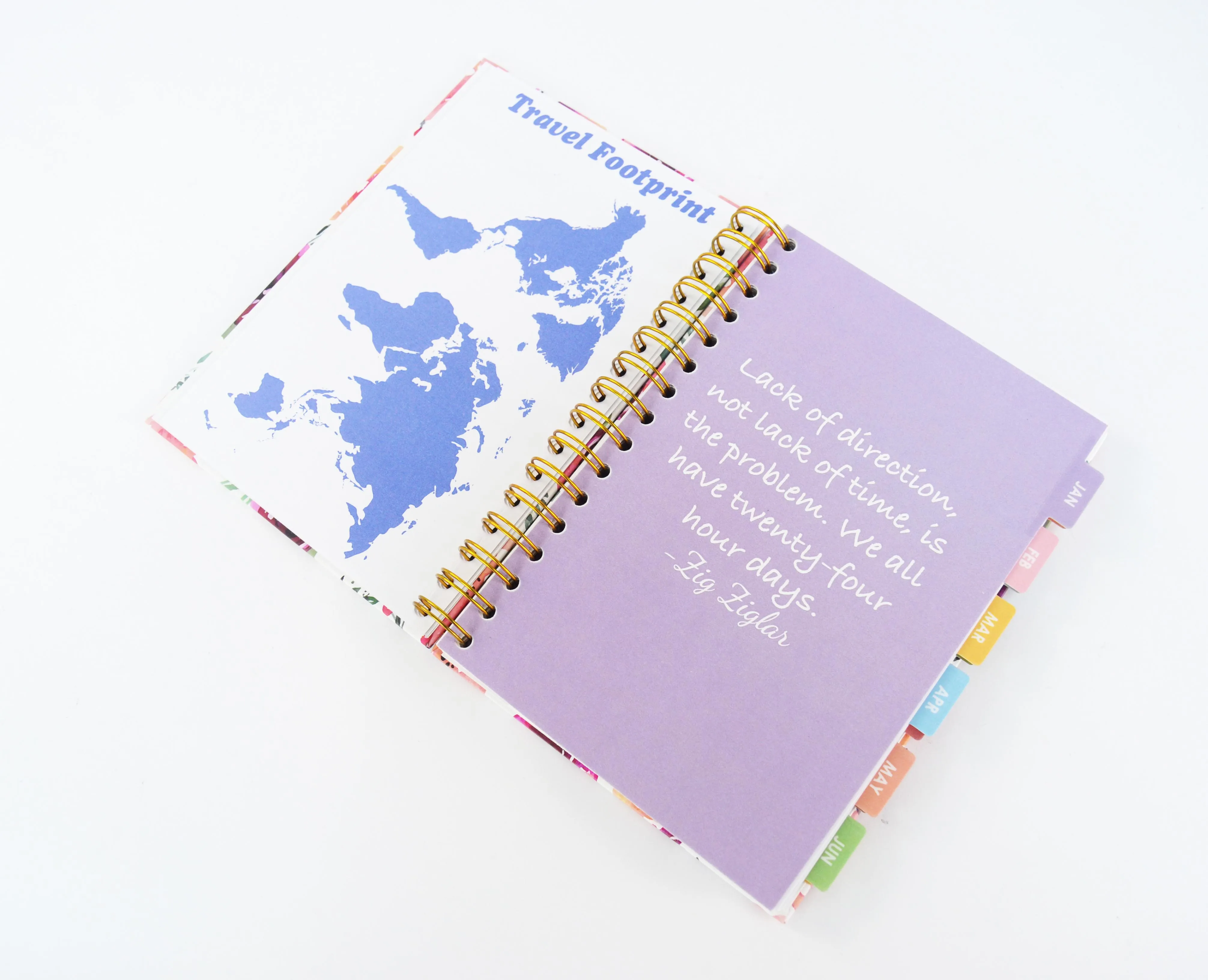 Custom 6x8 Inch Gold Spiral Binding Hardcover Stylish Agenda Diary With