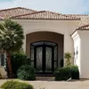 Home Used Metal Double Door Front Entrance Wrought Iron Glass Door Design