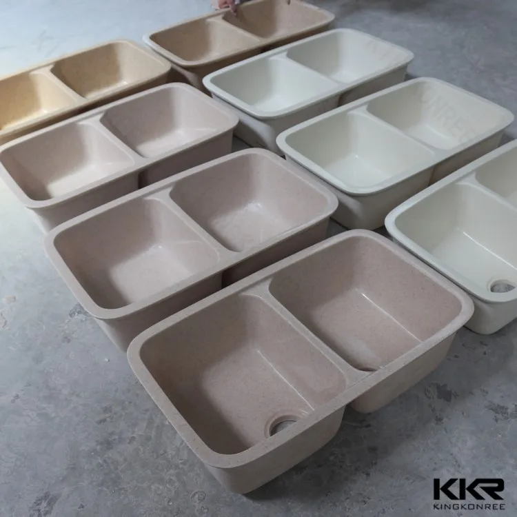 KKR customized solid surface different types kitchen sinks laundry basin sink