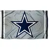 Custom ooubleside Dallas Cowboys Metallic Silver Flag