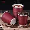 Hot sale base varnish paper cup with ripple wall for hot water