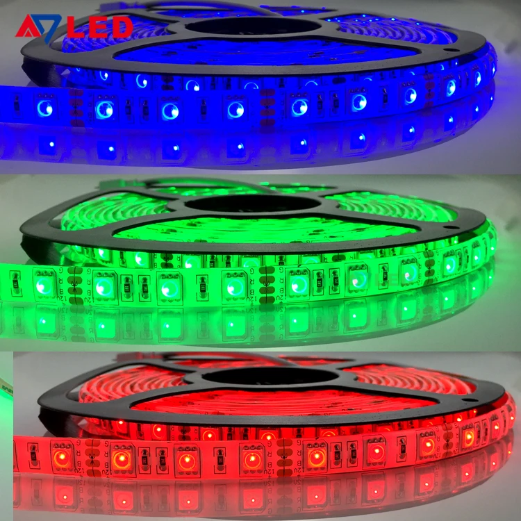 Led tape light ul 12v 24v 5050 smd 60leds IP67 milky silicone tube led strip rgb