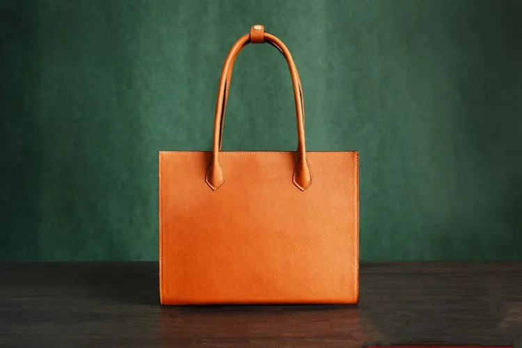 full grain leather tote bag