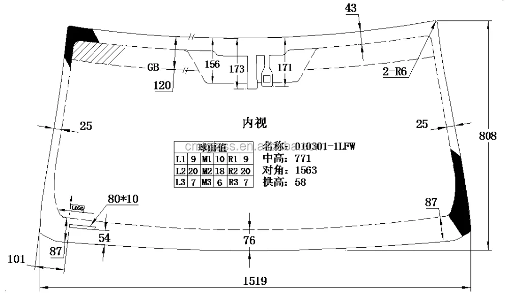 Car Windshield Dimensions For Japan Car,High Quality Automotive Glass