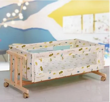 wooden baby doll cradle