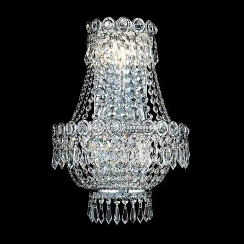 showsun lighting new design European Chrome crystal wall sconce