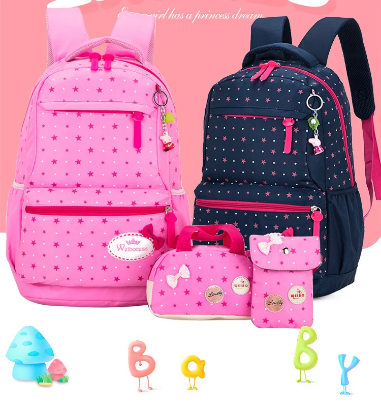 Wholesale Stars Fashion Bags Children Backpack With Lunch Bag And ...