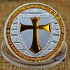 "Cross Shield, Knights" 3 color Coins , custom cheap silver 3D challenge coin