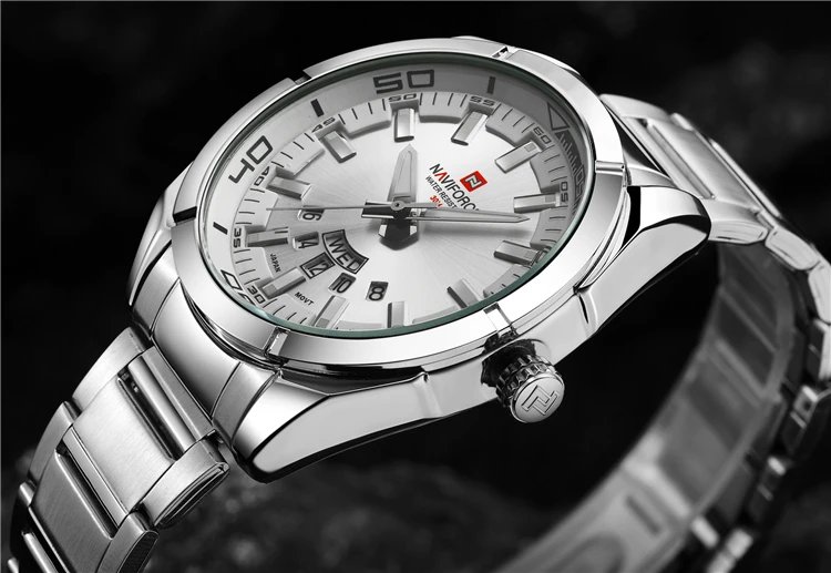 NAVIFORCE 9038 watch Luxury Brand Quartz Watch Men Waterproof Sport Watches Full steel Black Wristwatches relogio masculino