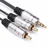 RCA Cable,3.5mm plug Stereo Male to 2 dual RCA Phono Male Twin Phono Plug 24K Gold-Plated Y Splitter Cable