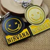 Nirvana Rock Band Metal Keychain Letters Logo Smile Key Chain Key Ring Keyrings