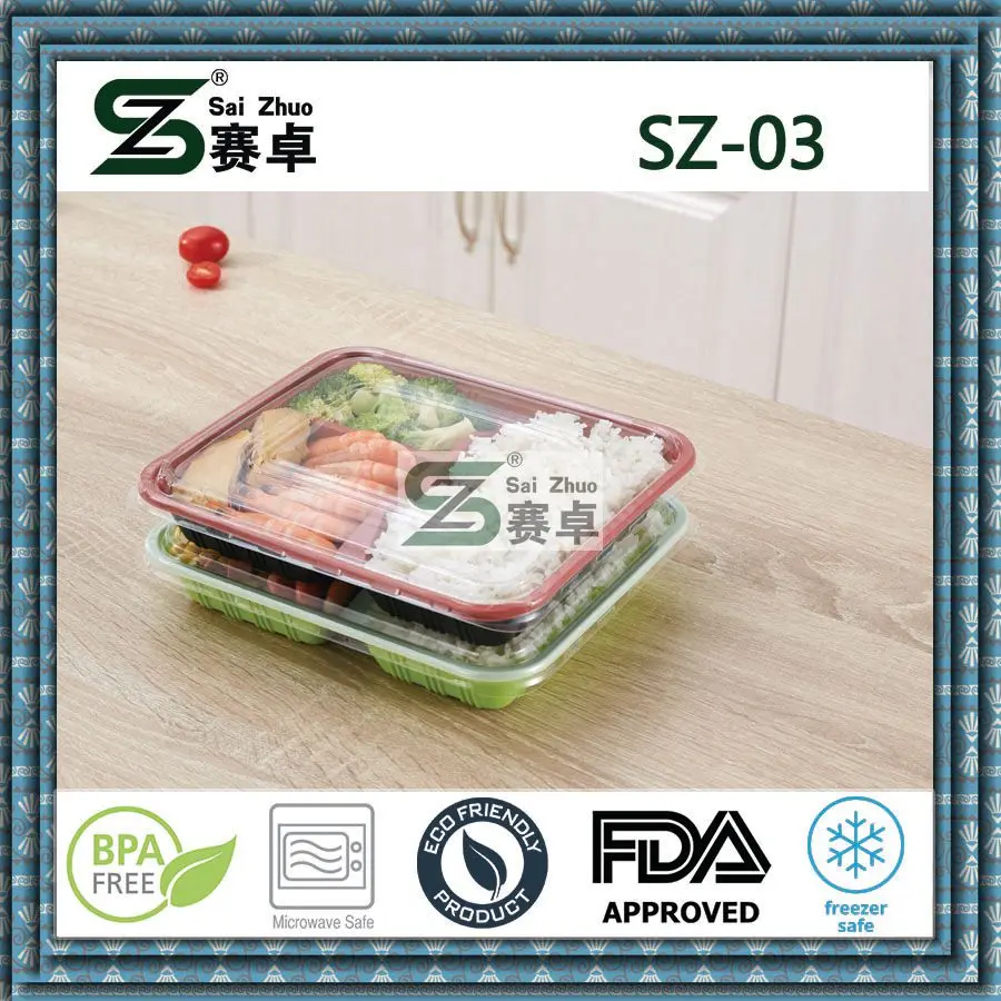 disposable takeaway to go  take out  compartment microwave plastic  container